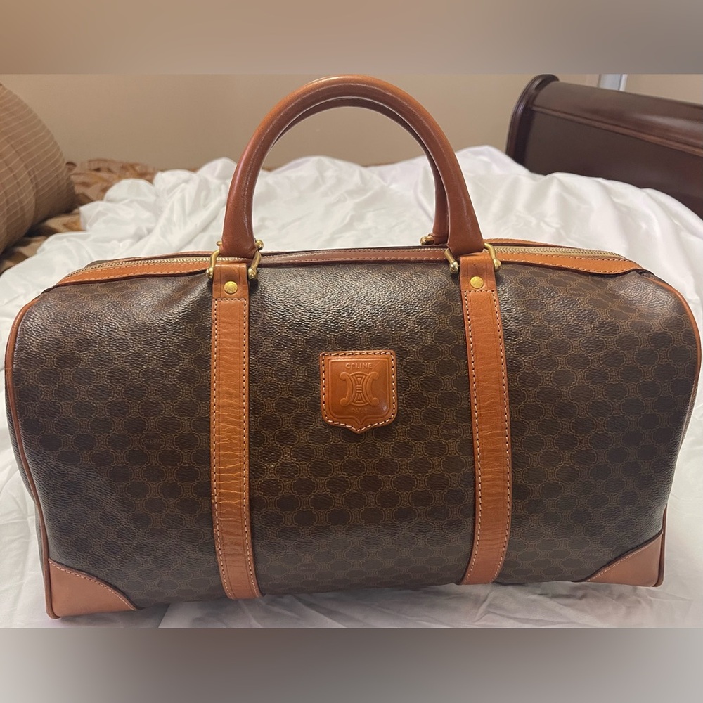Celine brown Macadamia Boston Bag.   Gym bag size